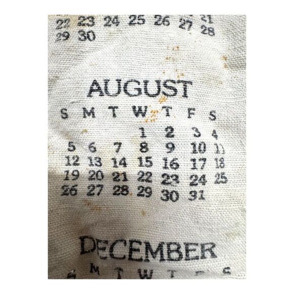 Vintage 1990 Linen Calendar Tea Towel Winter Scene Landscape Cottagecore READ - Picture 3 of 6